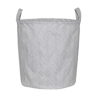 Leaf Printed Round Storage Basket with Handles