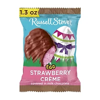 Russell Stover Easter Strawberry Crème Milk Chocolate Easter Egg, 1.3 oz