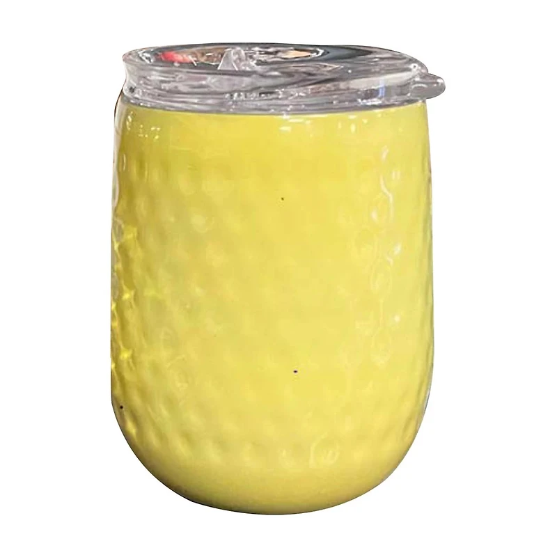 Hammered Stainless Steel Wine Tumbler, Yellow & Green