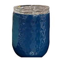 Hammered Stainless Steel Wine Tumbler, Blue & Gray