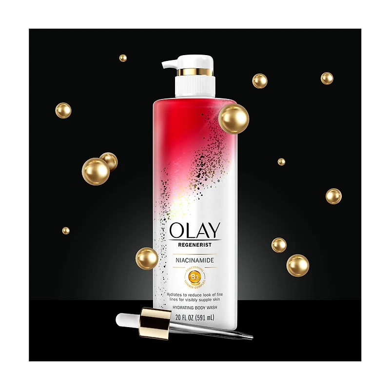 Olay Regenerist Hydrating Body Wash with Niacinamide, 20 fl oz, Pack of 4