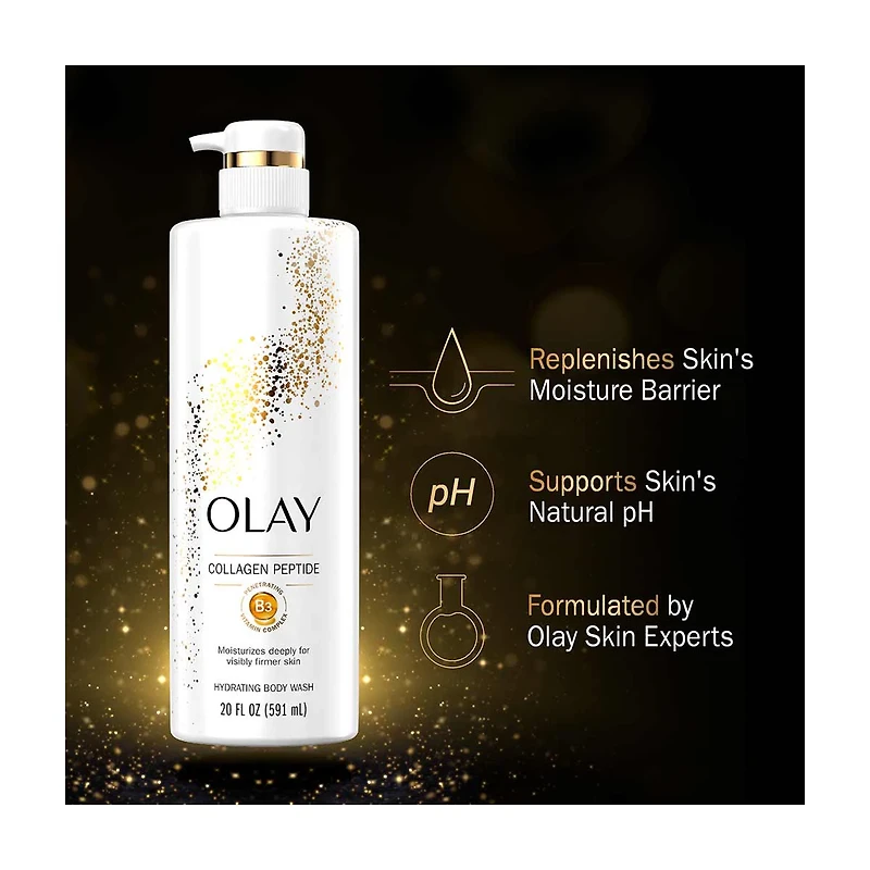 Olay Hydrating Body Wash with Collagen Peptide, 20 fl oz