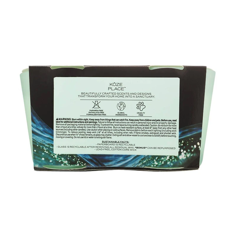 Koze Place Tranquil Waters & Sea Salt Scented Candle Duo, 3.4 oz