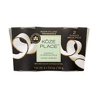 Koze Place Coconut & Tropical Palm Scented Candle Duo, 3.4 oz