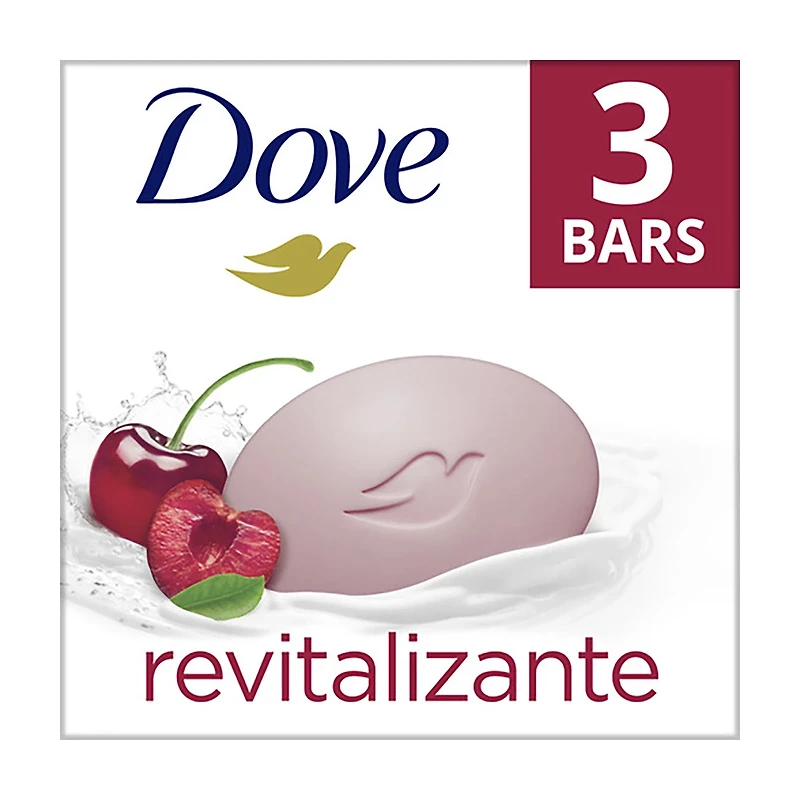 Dove Revitalizante Cherry & Chia Milk Bar Soap, 3.17 oz, 3 ct