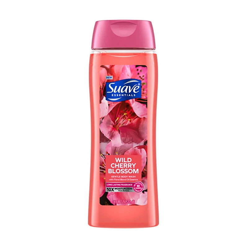 Suave Essentials Wild Cherry Blossom Gentle Body Wash, 18 fl oz