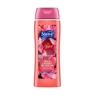 Suave Essentials Wild Cherry Blossom Gentle Body Wash, 18 fl oz