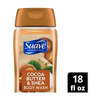 Suave Essentials Cocoa Butter & Shea Gentle Body Wash, 18 fl oz