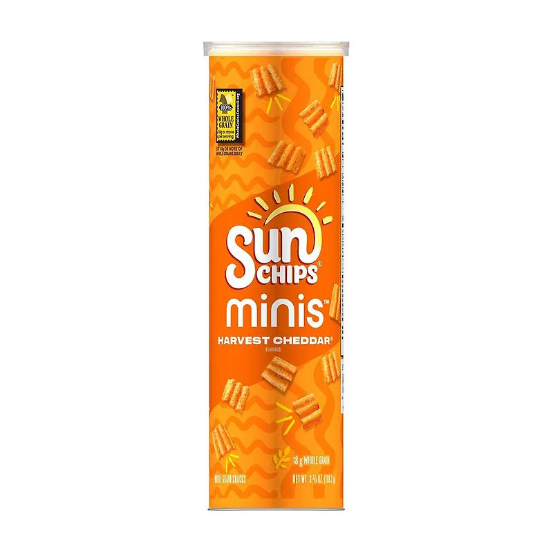 Sunchips Minis Harvest Cheddar Whole Grain Snacks, 3 3/4 oz