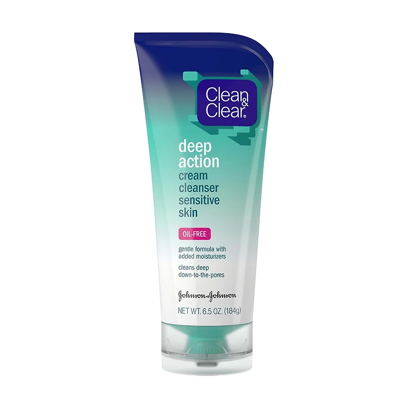 Clean & Clear Deep Action Cream Cleanser, Sensitive Skin, 6.5 oz