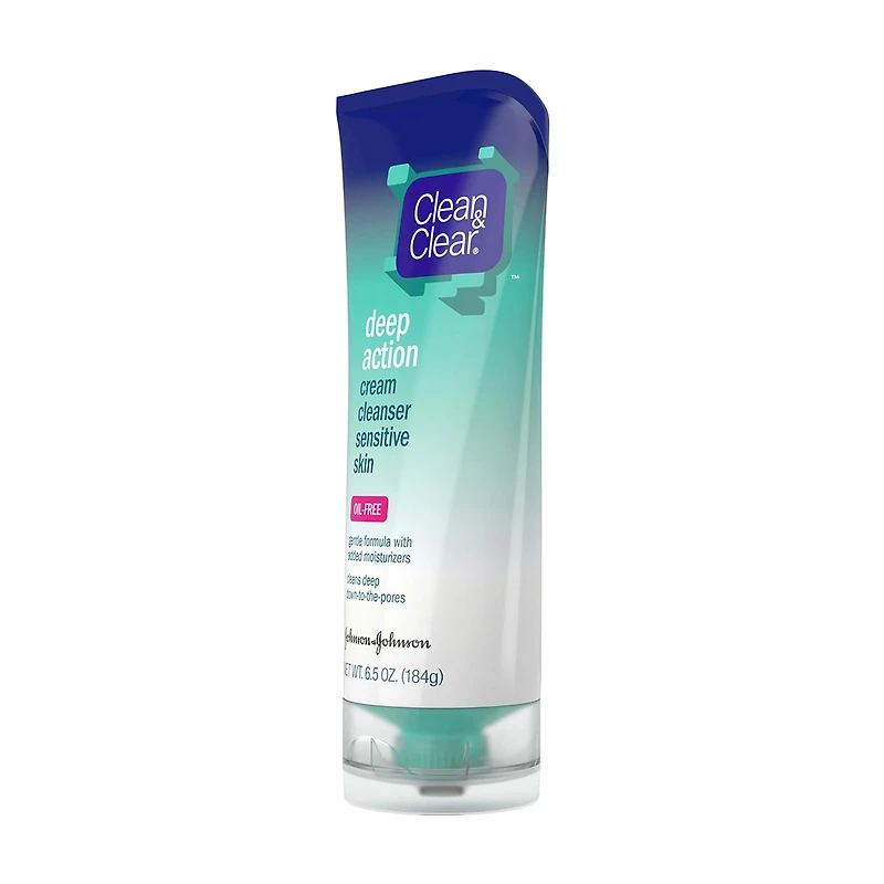 Clean & Clear Deep Action Cream Cleanser, Sensitive Skin, 6.5 oz