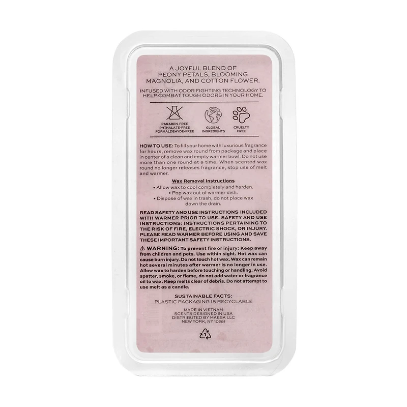 Koze Place Peony Petals & Magnolia Scented Wax Rounds, 8 Pack