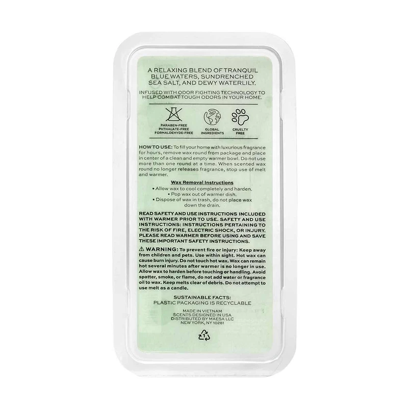 Koze Place Tranquil Waters & Sea Salt Scented Wax Rounds, 8 Pack