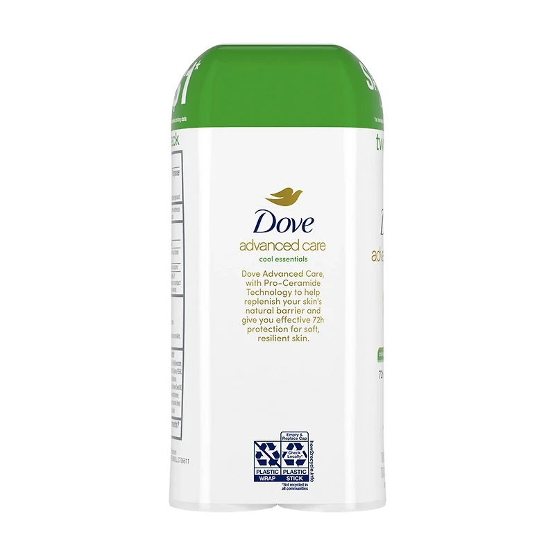 Dove Advanced Care Antiperspirant Cool Essentials, 2.6 oz, 2 Count