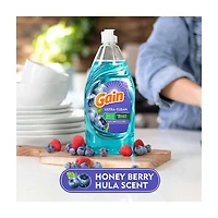 Gain Ultra + Bleach Alternative Dish Soap, Dishwashing Liquid, Honey Berry Hula