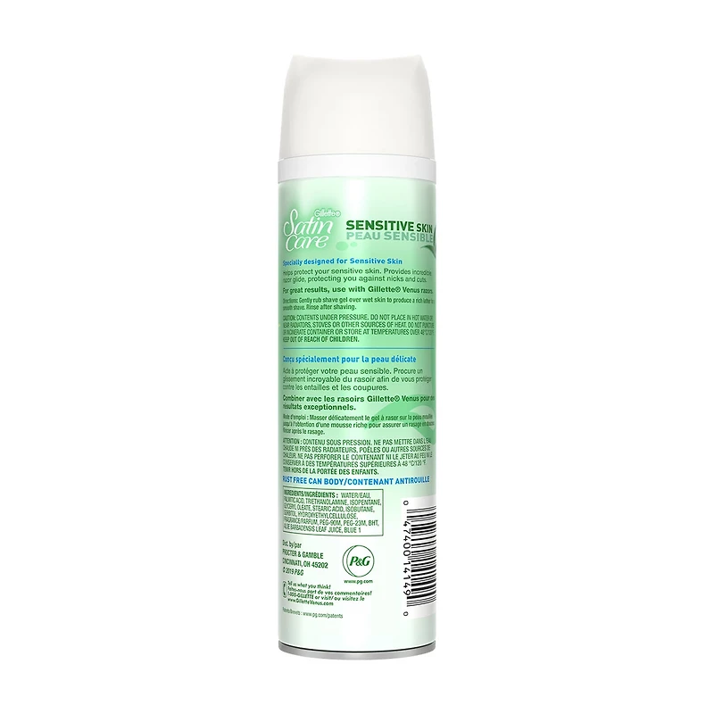 Gillette Satin Care Shave Gel, Sensitive Skin, 7 oz