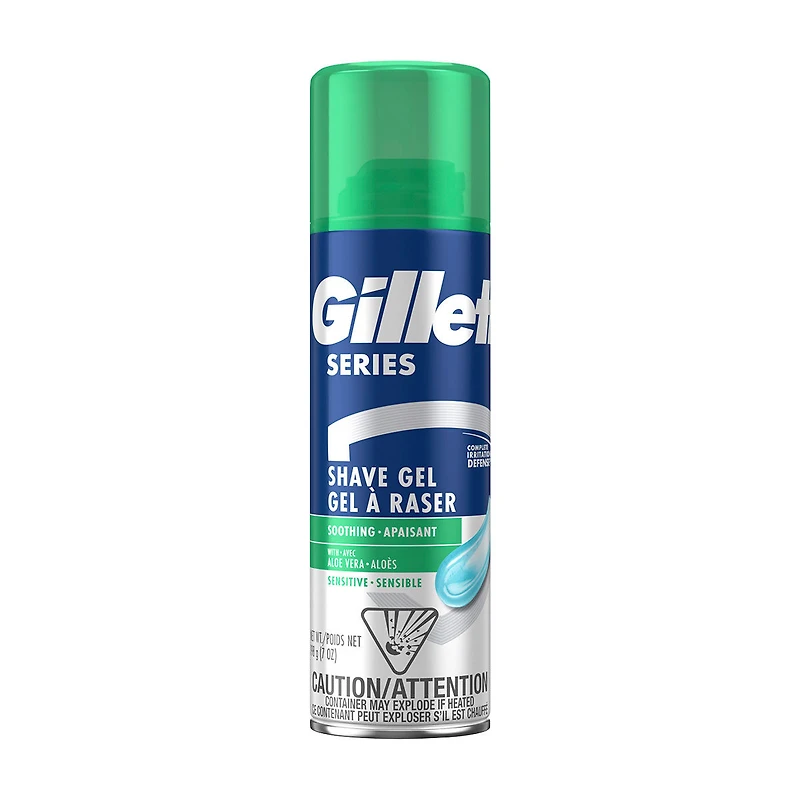 Gillette Series Soothing Shave Gel with Aloe Vera, Sensitive Skin, 7 oz
