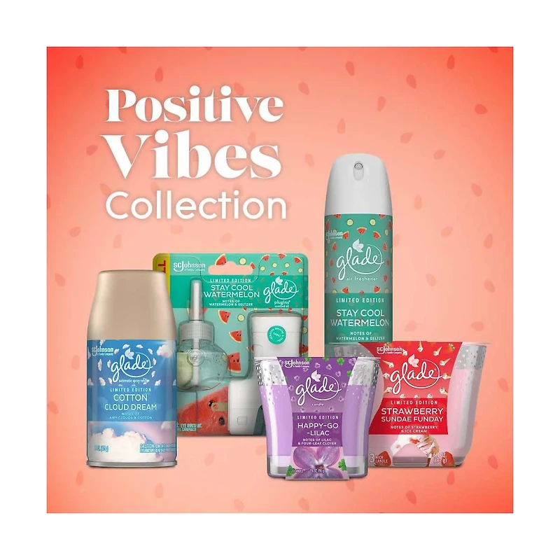 Glade Plugins Scented Oil Refill - Stay Cool Watermelon Scent, 0.67 oz - 2 ct