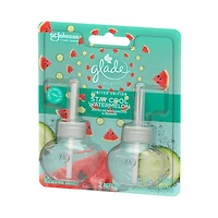 Glade Plugins Scented Oil Refill - Stay Cool Watermelon Scent, 0.67 oz - 2 ct