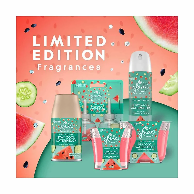 Glade Plugins Scented Oil Refill - Stay Cool Watermelon Scent, 0.67 oz - 2 ct