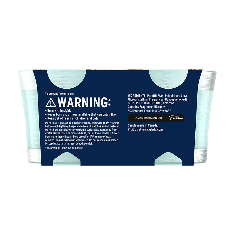Glade Single Wick Candle, Sky & Sea Salt Scent, 8.16 oz, 2 pk