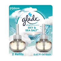 Glade PlugIns Scented Oil Air Freshener Refills - Sky & Sea Salt, 0.67 oz - 2 ct
