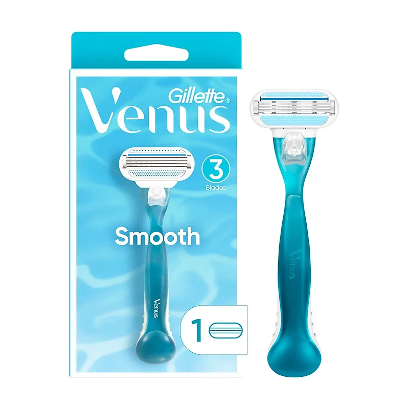 Gillette Venus Smooth Women's Razor Handle with 3 Blade Cartridge