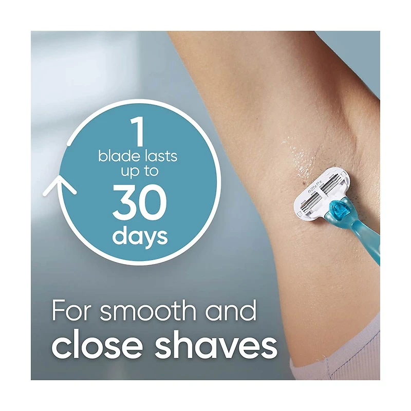 Gillette Venus Smooth Women's Razor Handle with 3 Blade Cartridge