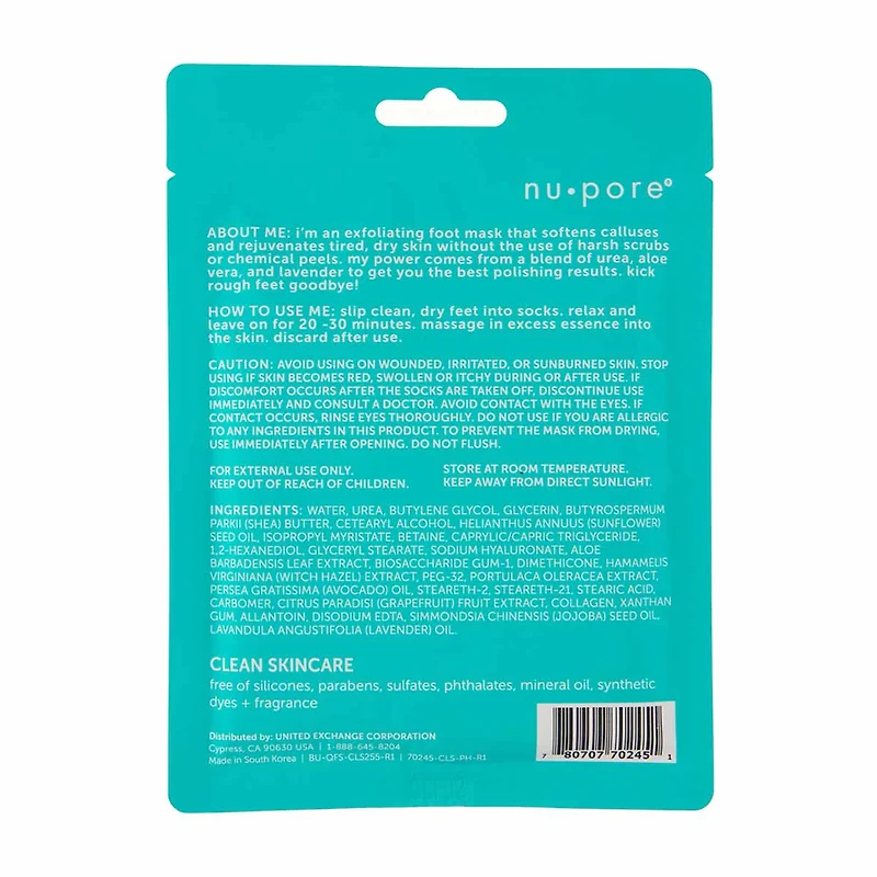 Nu Pore K-Beauty Perfect Pedi Exfoliating Foot Mask