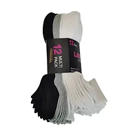 Ladies' Low Cut Socks, 3 Color, 12 pk