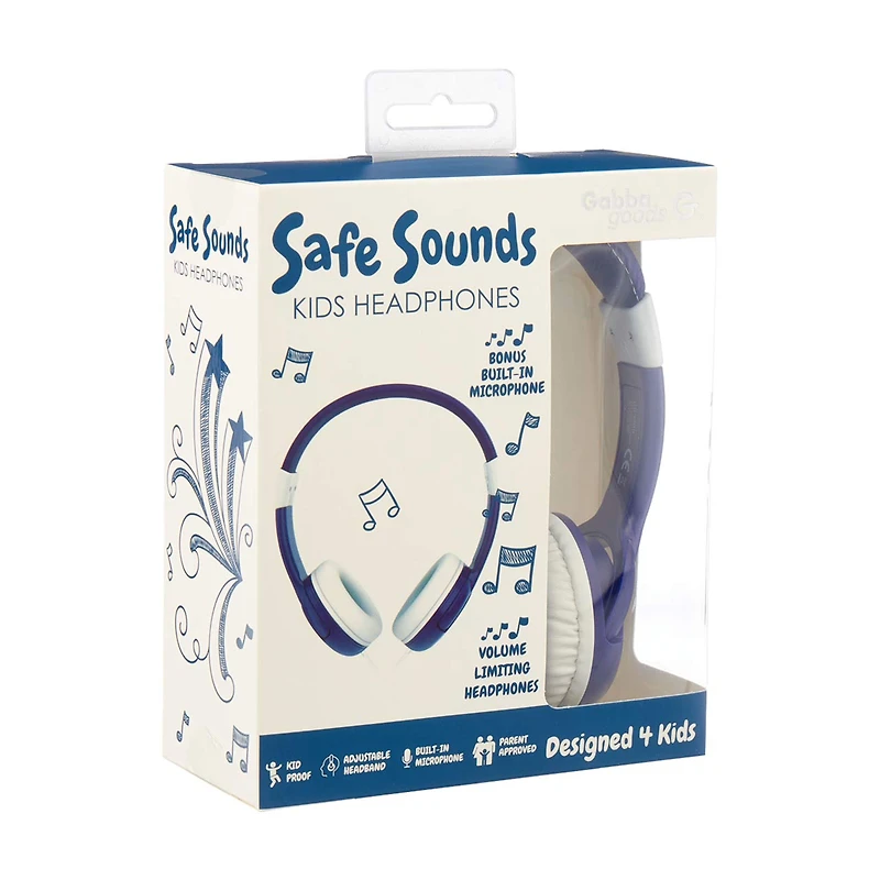 Gabba Goods Safe Sounds Kids Headphones, Blue