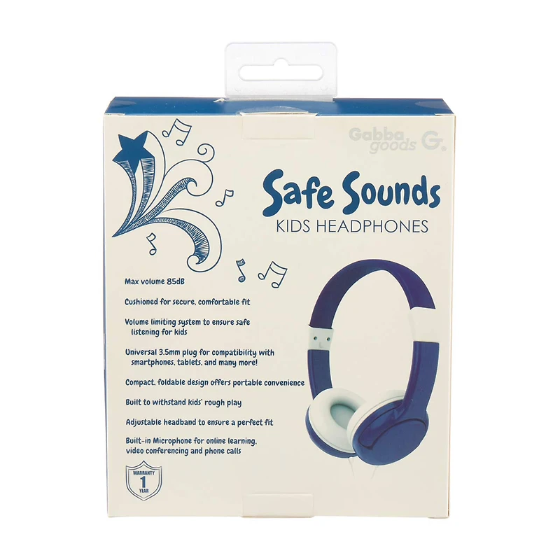 Gabba Goods Safe Sounds Kids Headphones, Blue