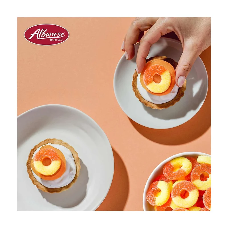 Albanese Gummi Peach Rings, 7 oz,