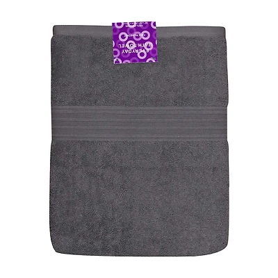 Cotton Bath Towel, Gray, 30 in x 52 in
