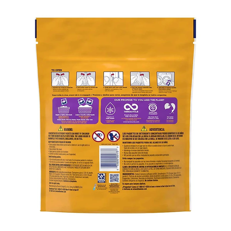 Arm & Hammer with OxiClean Odor Blasters 5-in-1 Power Paks, Fresh Burst, 42 ct