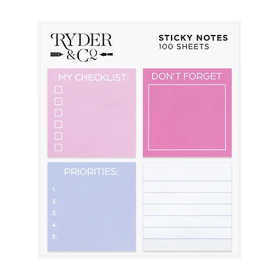 Ryder & Co Sticky Notes, Assorted