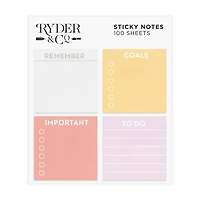Ryder & Co Sticky Notes, Assorted