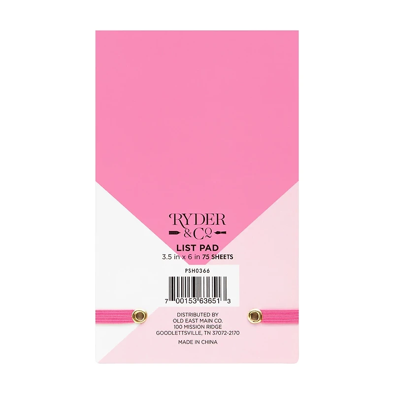 Ryder & Co List Pad, Habit Tracker