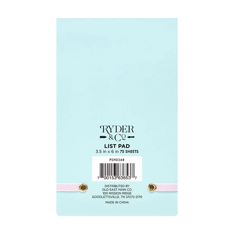 Ryder & Co List Pad, To Do List