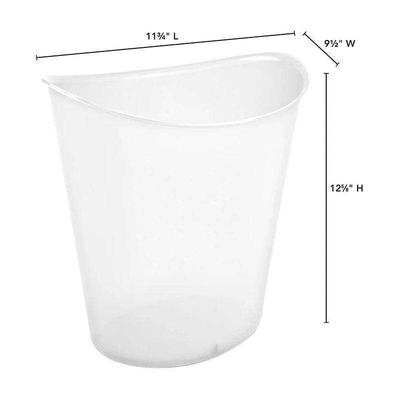 Sterilite Oval Wastebasket, Clear, 3 gal