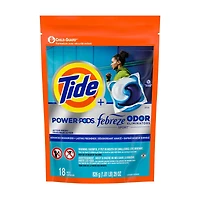 Tide Power Pods with Febreze Sport Laundry Detergent Pacs, 18 Count, Febreze Freshness with Sport Odor Defense