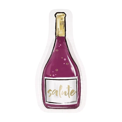Wine Bottle Shaped Party Plates, 10.25 in, 8 ct