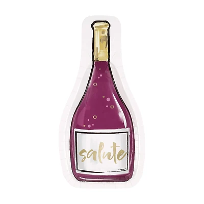 Wine Bottle Shaped Plates, 8ct