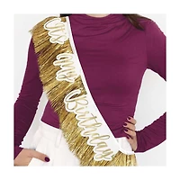 Fringed Gold 'It's My Birthday' Sash