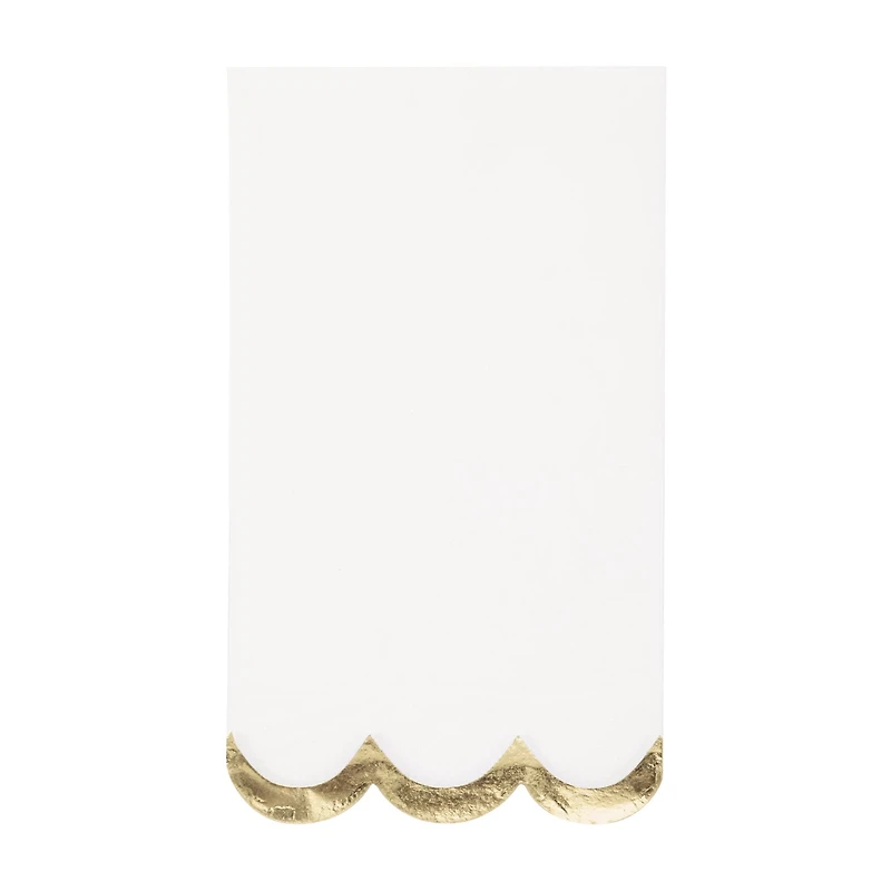 Scalloped Fancy Gold Foil Trim Paper Dinner Napkins, 16 ct