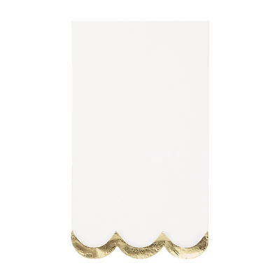 Scalloped Fancy Gold Foil Trim Paper Dinner Napkins, 16 ct
