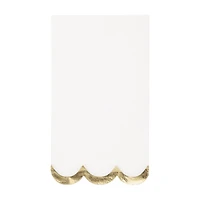 Scalloped Fancy Gold Foil Trim Paper Dinner Napkins, 16 ct