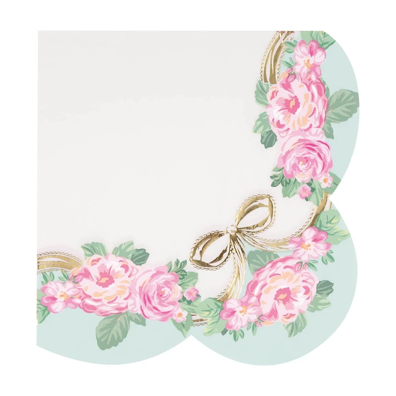 Golden Garden Party Scalloped Dinner Napkins, 16 ct