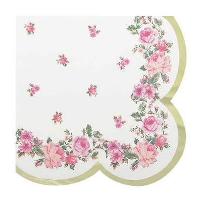 Pink Floral Dinner Napkins, 16 ct