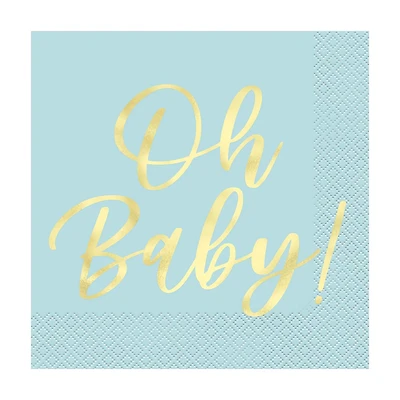 'Oh Baby' Luncheon Napkins, Teal